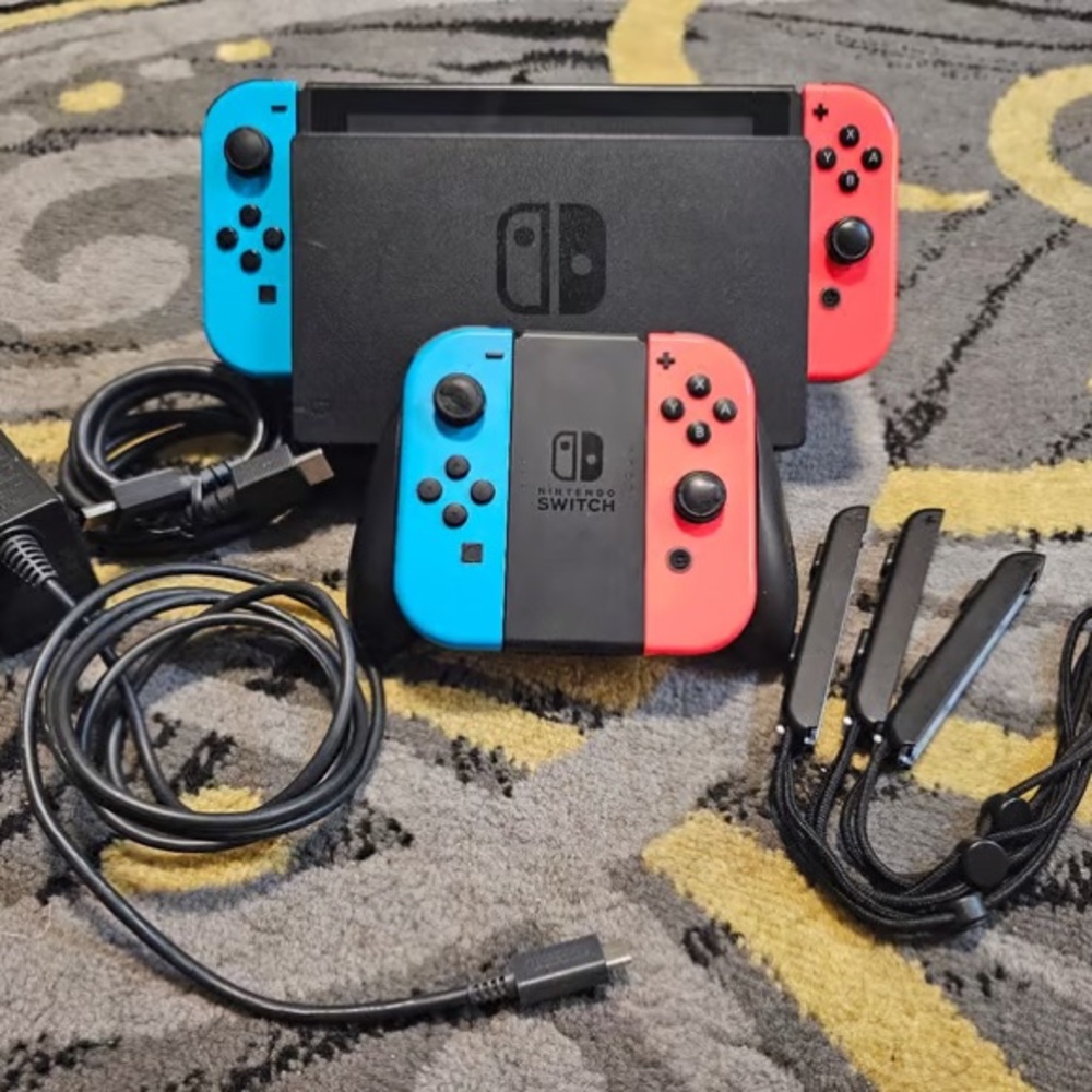 Nintendo Switch Console with Neon Blue & Neon Red Joy-Con Set
